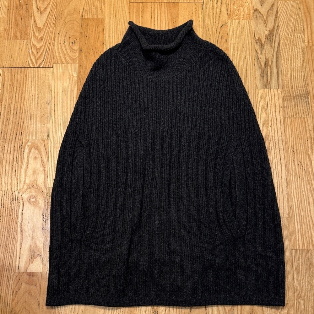 Vince Charcoal Black Sweater Poncho